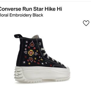 New Converse Run Star Hike Hi platform black with embroidery unisex size 8.5